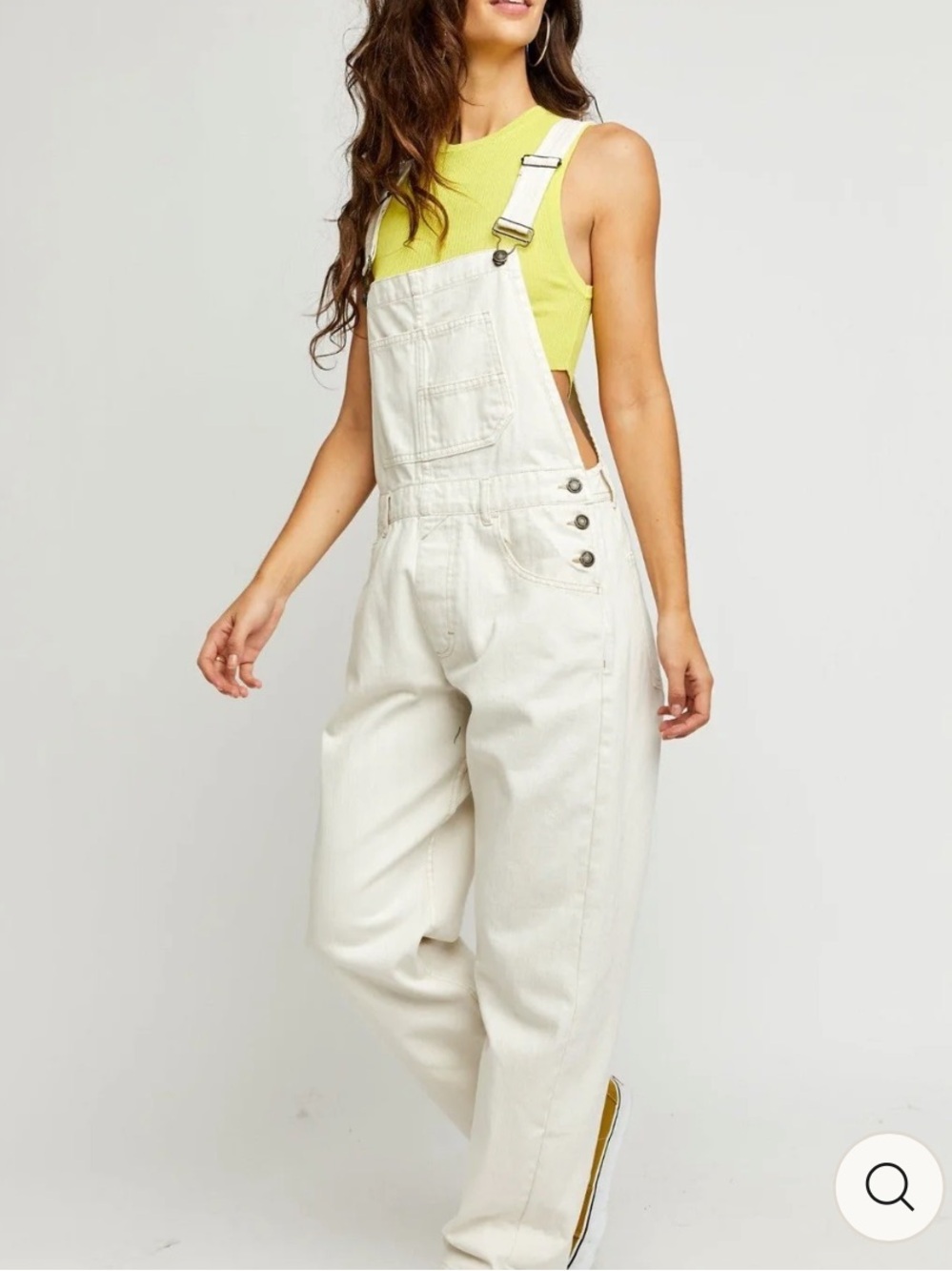 New with tags Free People We The Free Ziggy Women's Cream Denim Overalls